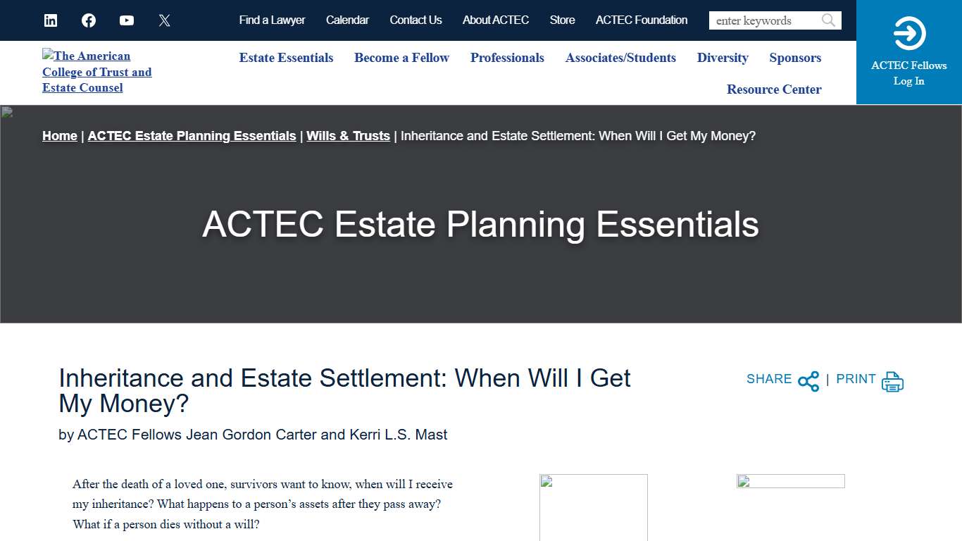 Inheritance and Estate Settlement: When Will I Get My Money?